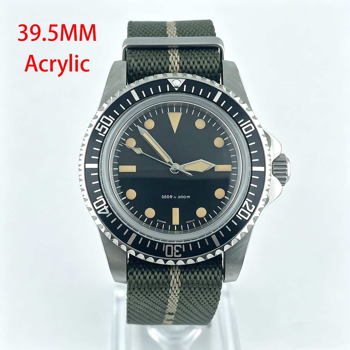 39.5mm Diver Retro Watch No Ca - Tropic Strap Vintage review and price
