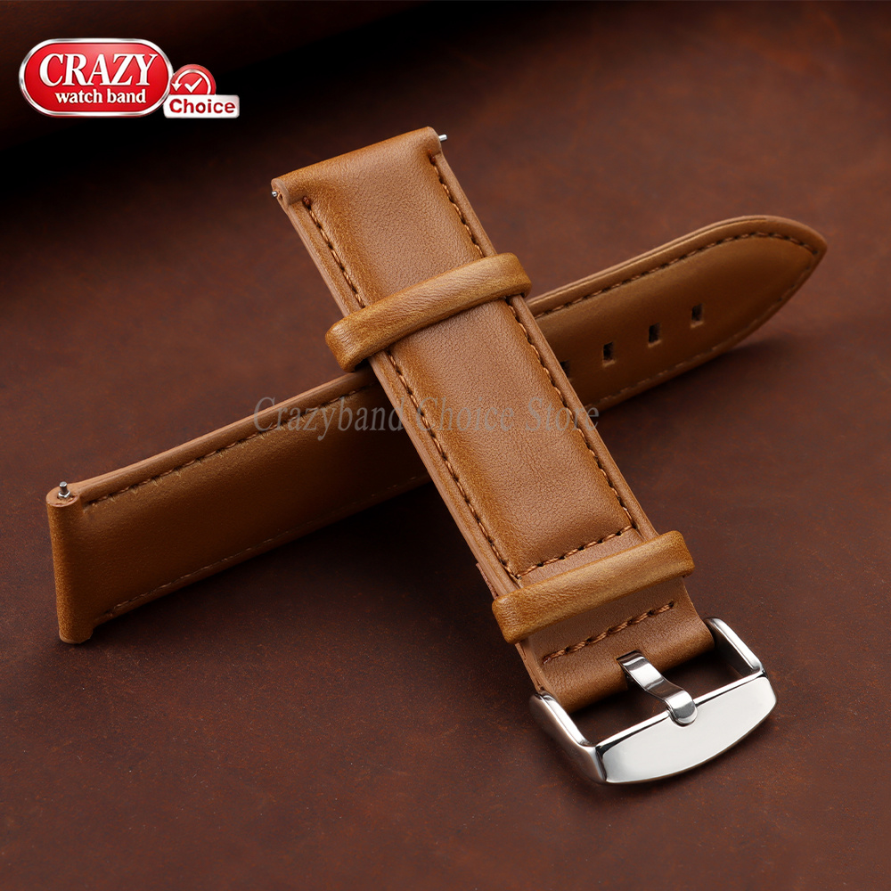 Oil Wax Cowhide Watch Band 18m - Leather Strap Quick Release review and price